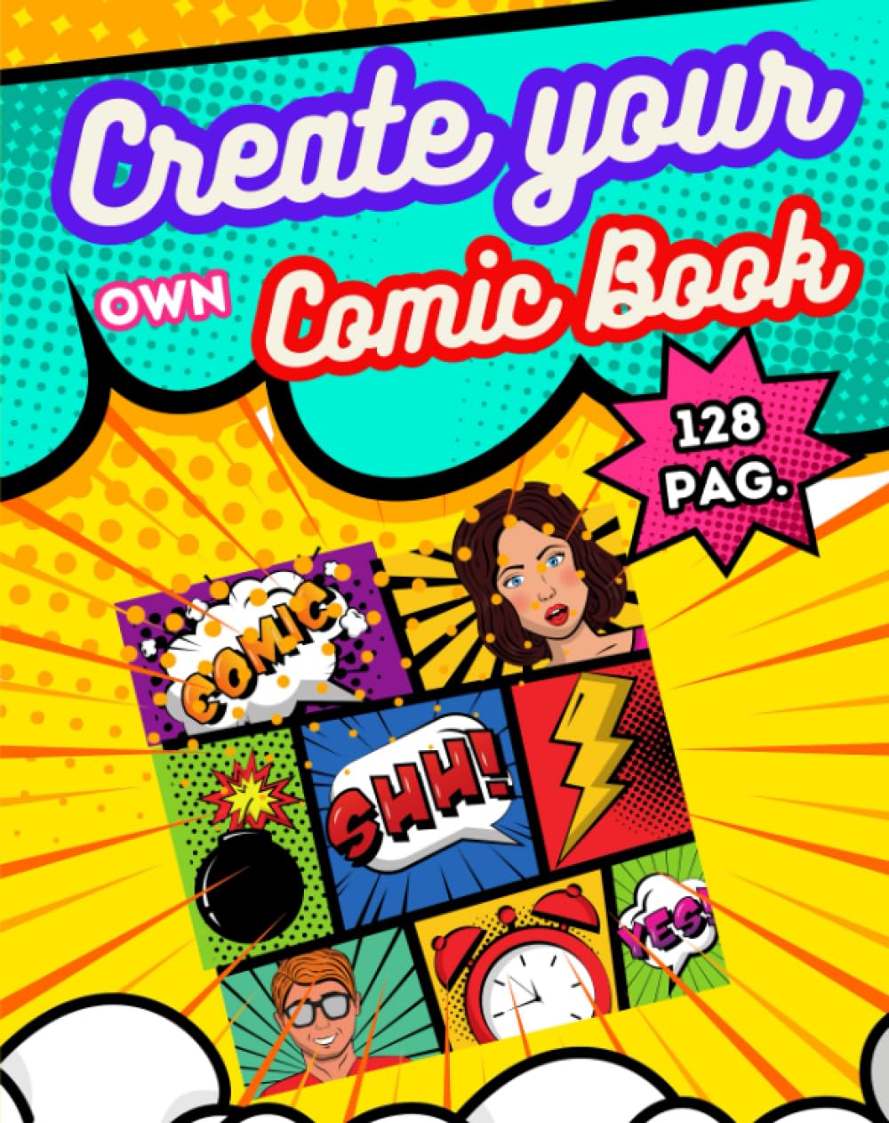 Create your Own Comic Book: Blank Comic Book for Kids and Adults (Independently published)
Create your Own Comic Book: Blank Comic Book for Kids and Adults (Independently published)