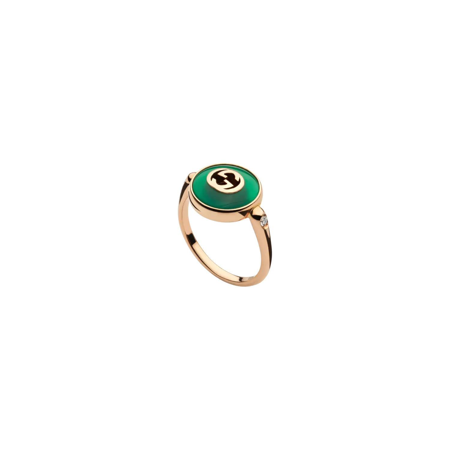 Кольцо Gucci Interlocking из розового золота и зеленого агата
Кольцо Gucci Interlocking из розового золота и зеленого агата