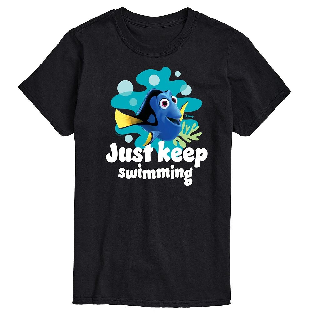 Мужская футболка с рисунком «Просто продолжай плавать» от Disney/Pixar «В поисках Немо Дори» Disney / Pixar, черный
Мужская футболка с рисунком «Просто продолжай плавать» от Disney/Pixar «В поисках Немо Дори» Disney / Pixar, черный