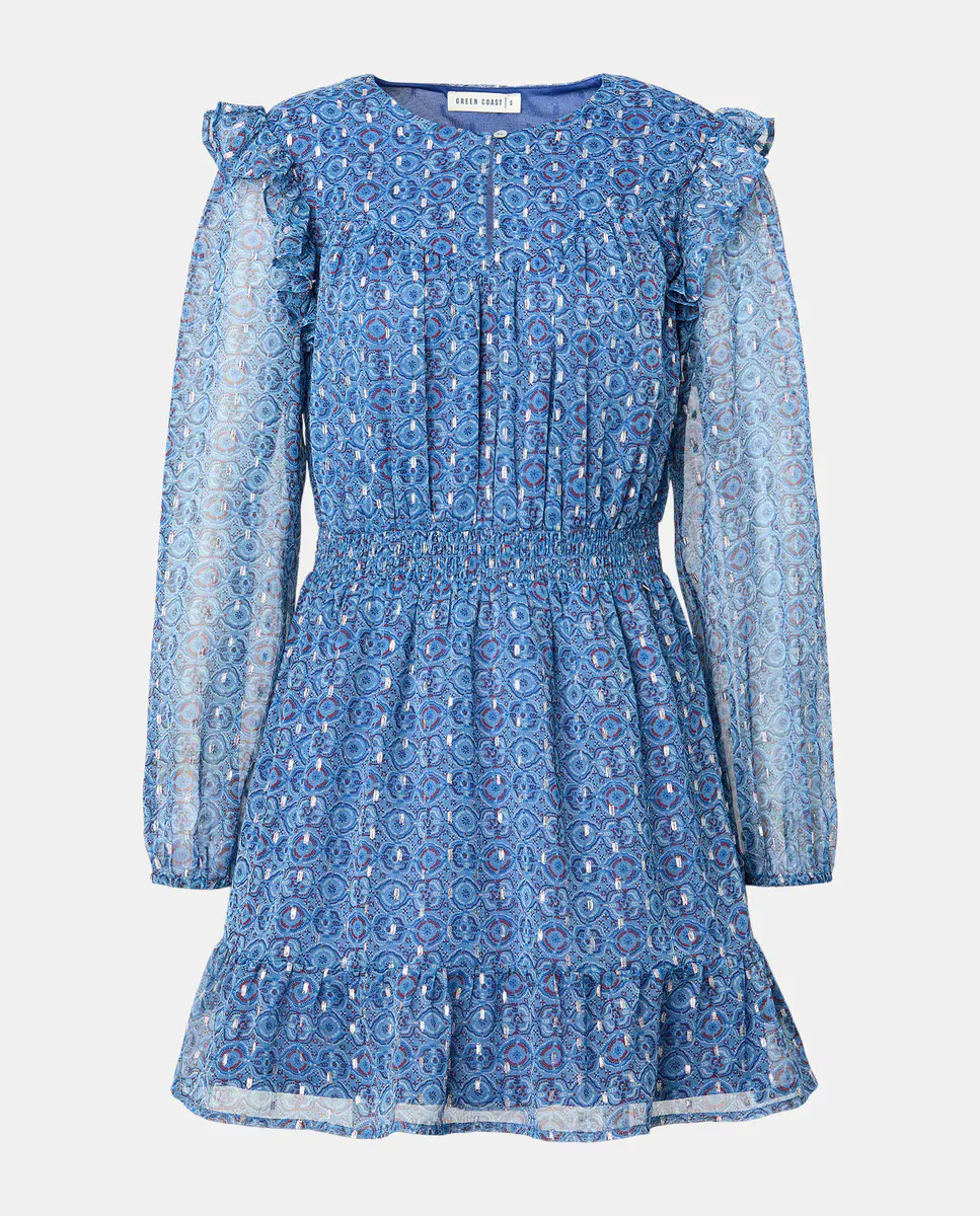 Шифоновое платье со сборками на талии Green Coast, синий
Шифоновое платье со сборками на талии Green Coast, синий