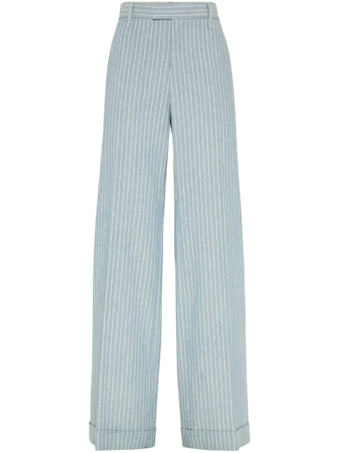 Брюки Brunello Cucinelli в тонкую полоску, синий 
Брюки Brunello Cucinelli в тонкую полоску, синий