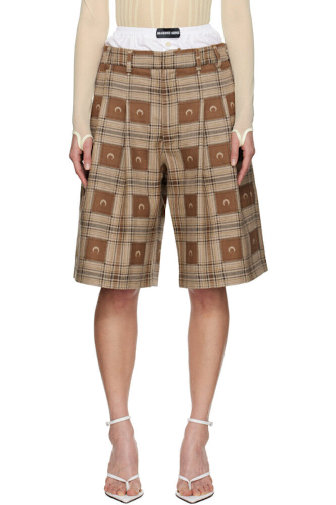 Коричневые жаккардовые шорты с лунными клетками Marine Serre
Коричневые жаккардовые шорты с лунными клетками Marine Serre