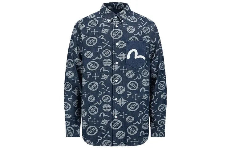 Рубашка мужская джинсовая синяя Evisu, синий
Рубашка мужская джинсовая синяя Evisu, синий