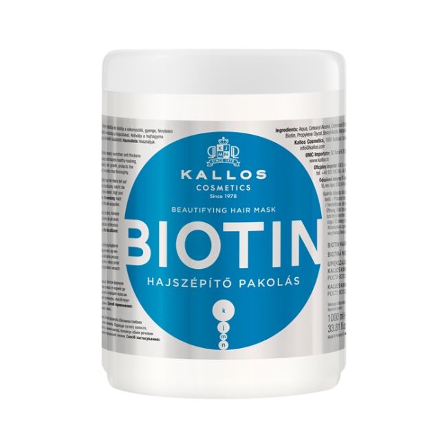 Kjmn биотиновая маска для волос Kallos, 1000 мл
Kjmn биотиновая маска для волос Kallos, 1000 мл