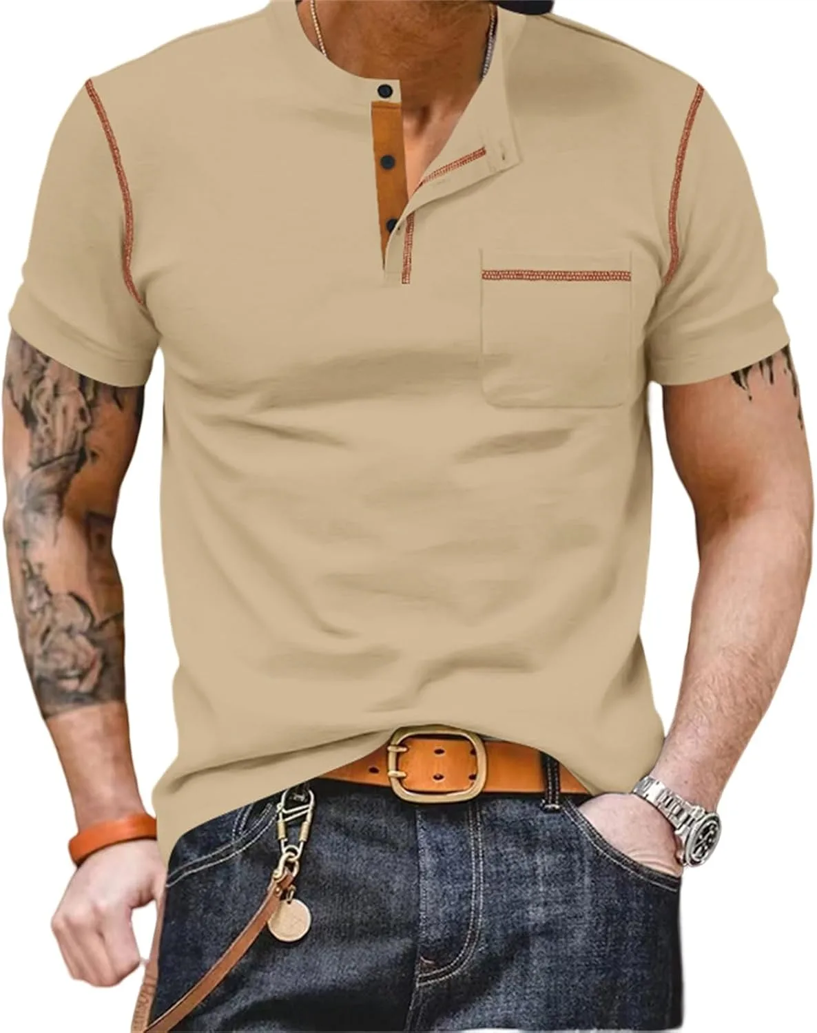 Мужская рубашка хенли с коротким рукавом, легкая, хлопковая, с карманом CHXLQQX
Мужская рубашка хенли с коротким рукавом, легкая, хлопковая, с карманом CHXLQQX