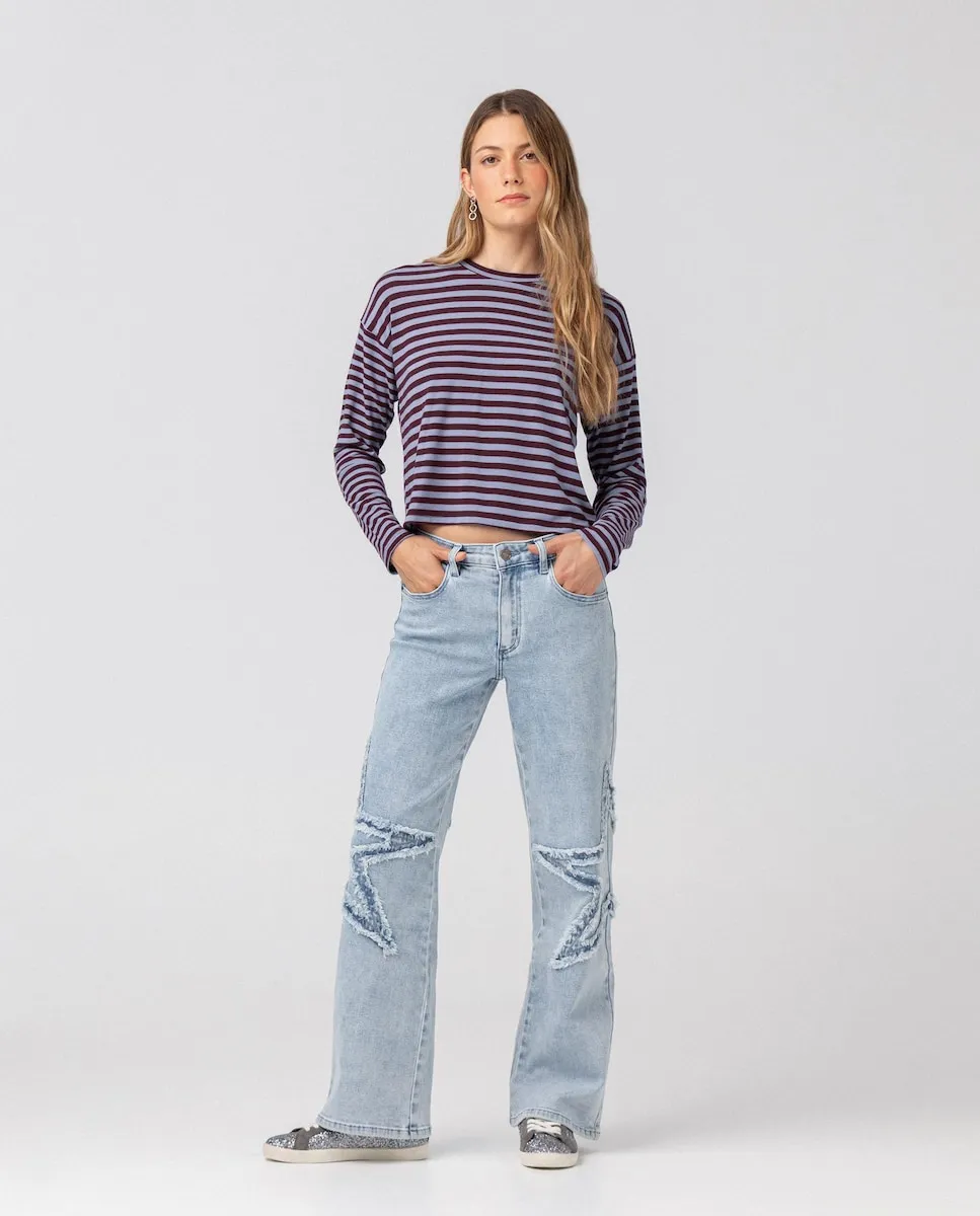 Женские джинсы с высокой талией и деталями в виде звезд Noon, светло-голубой
Женские джинсы с высокой талией и деталями в виде звезд Noon, светло-голубой