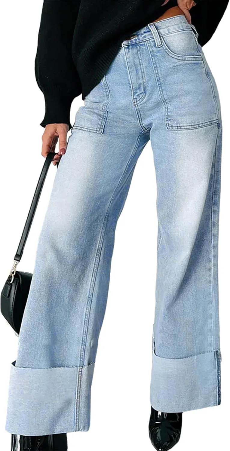 Женские джинсы с высокой посадкой, прямым кроем и карманами QLAUYIOE
Женские джинсы с высокой посадкой, прямым кроем и карманами QLAUYIOE