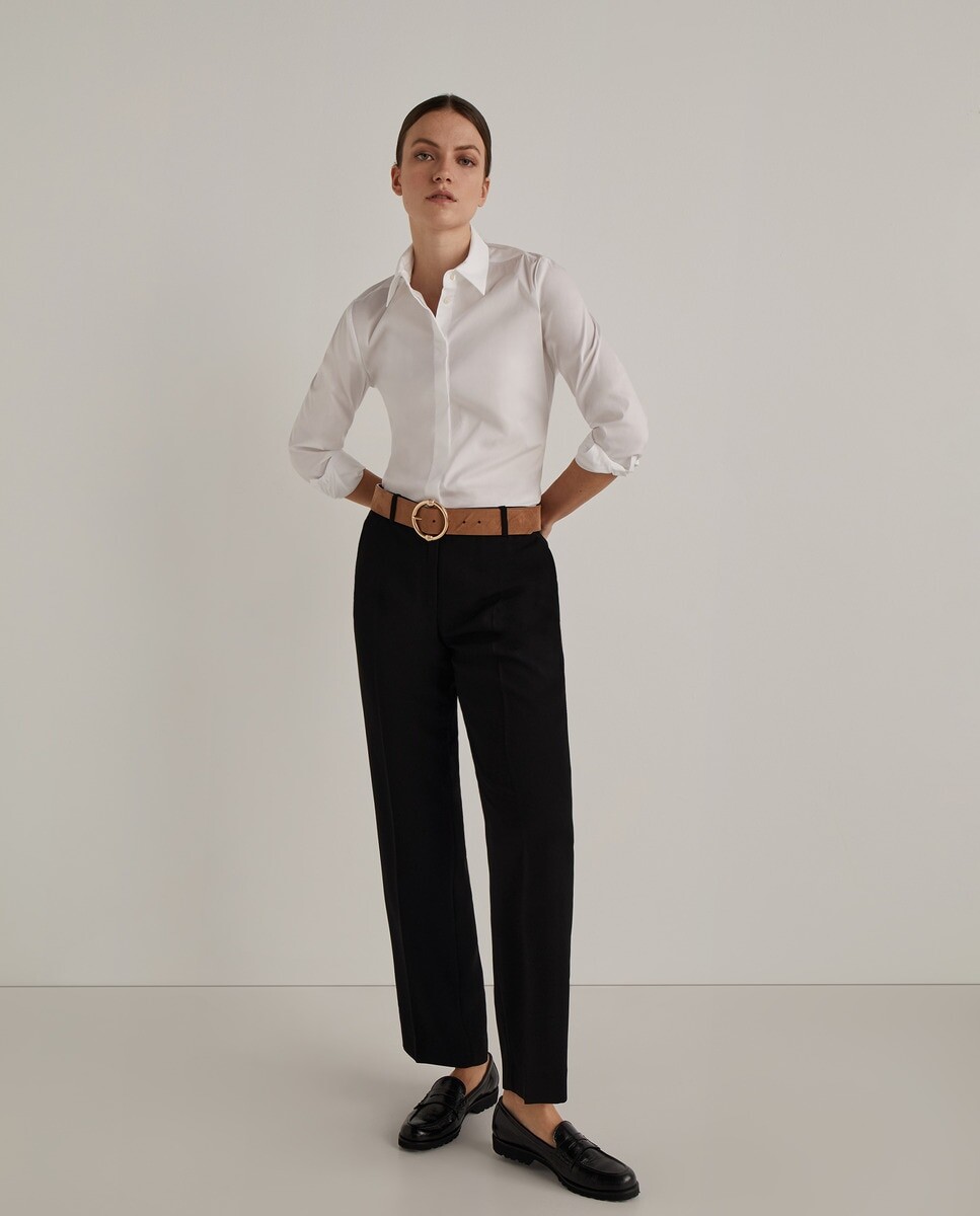 Прямые брюки с эластичной резинкой на талии El Corte Inglés, черный
Прямые брюки с эластичной резинкой на талии El Corte Inglés, черный