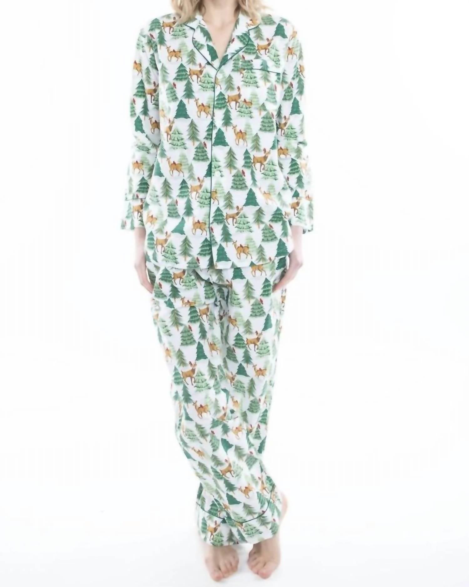 Пижамный комплект с длинными рукавами Deer Jamas белого цвета Denise Rae
Пижамный комплект с длинными рукавами Deer Jamas белого цвета Denise Rae