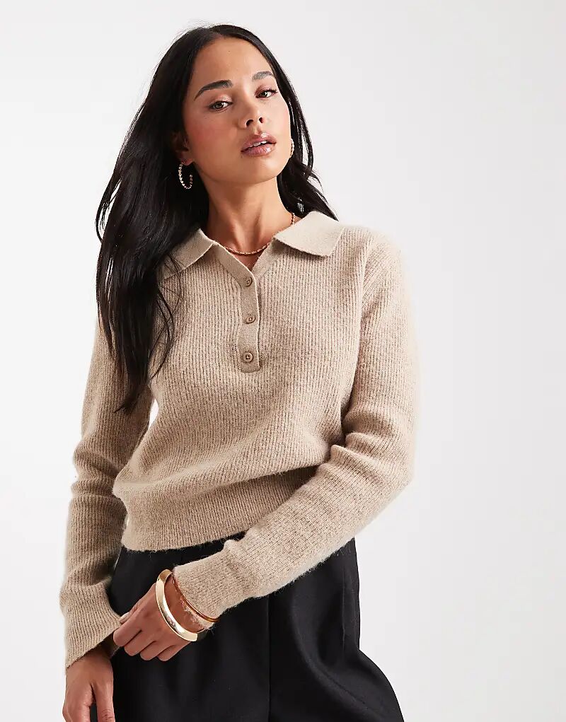 Вязаный свитер хенли ASOS DESIGN со свободным воротником цвета овсянки
Вязаный свитер хенли ASOS DESIGN со свободным воротником цвета овсянки