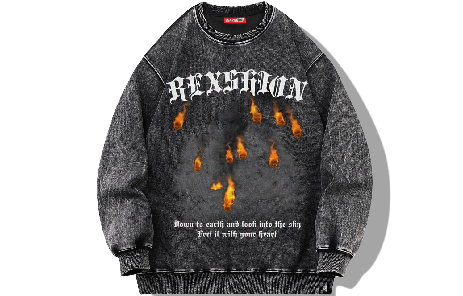 Свитшот унисекс REXSHION, черный серый 
Свитшот унисекс REXSHION, черный серый