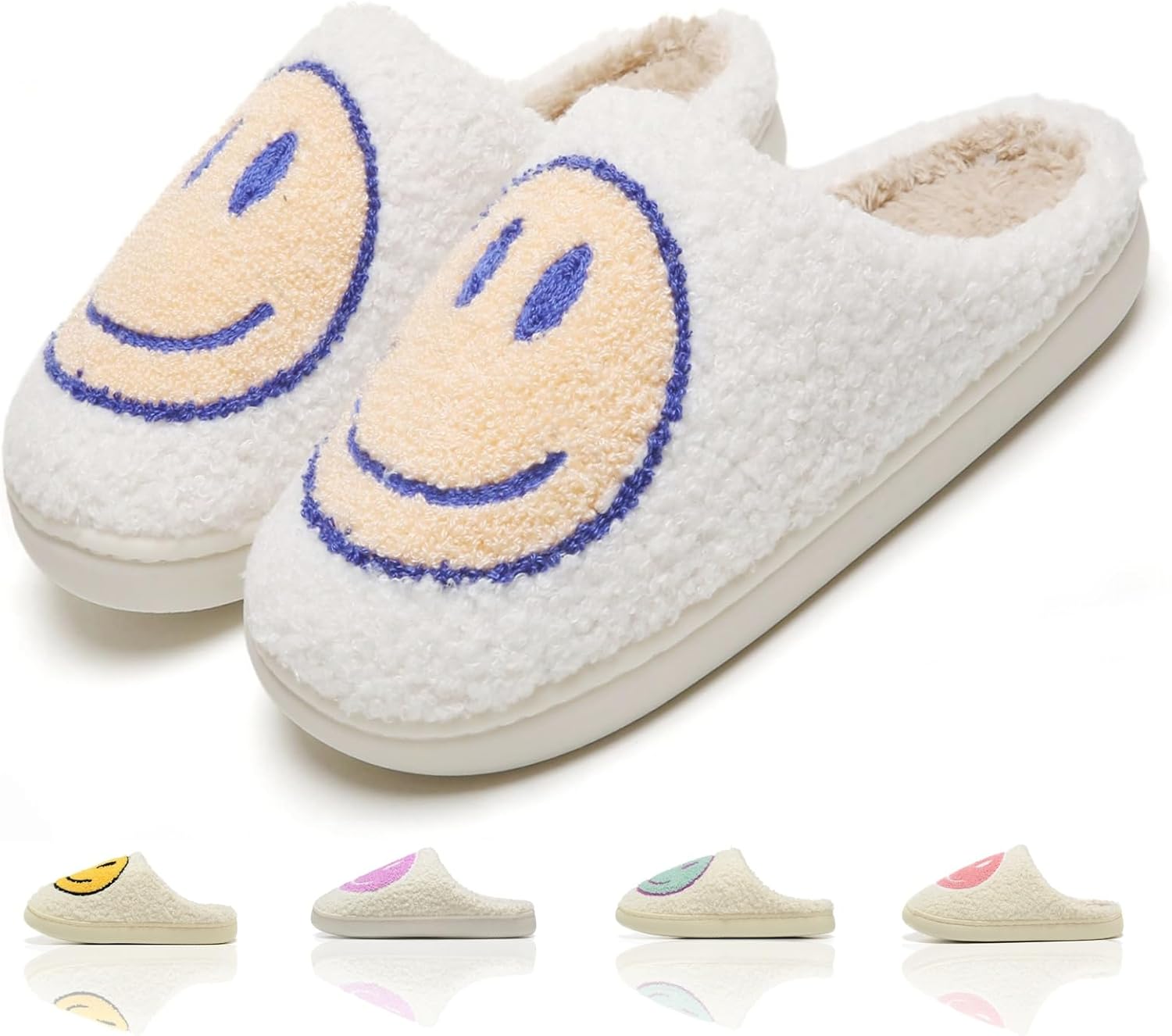 KNUAKA милые домашние тапочки для женщин и мужчин с ортопедической подошвой, ретро с улыбающимся лицом, уютные, для дома и улицы, мягкие плюшевые shoes, бежевый
KNUAKA милые домашние тапочки для женщин и мужчин с ортопедической подошвой, ретро с улыбающимся лицом, уютные, для дома и улицы, мягкие плюшевые shoes, бежевый