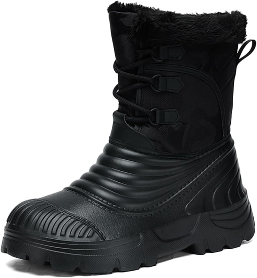 Мужские зимние камуфляжные снегоступы Khwfjas, водонепроницаемые, с утеплителем из флиса, с противоскользящей толстой подошвой, средние сапоги до икры для холодной погоды, походов на улице и повседневного ношения, черный
Мужские зимние камуфляжные снегоступы Khwfjas, водонепроницаемые, с утеплителем из флиса, с противоскользящей толстой подошвой, средние сапоги до икры для холодной погоды, походов на улице и повседневного ношения, черный