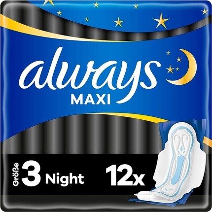 Прокладки Always Maxi Night, размер 3, 12 шт.
Прокладки Always Maxi Night, размер 3, 12 шт.