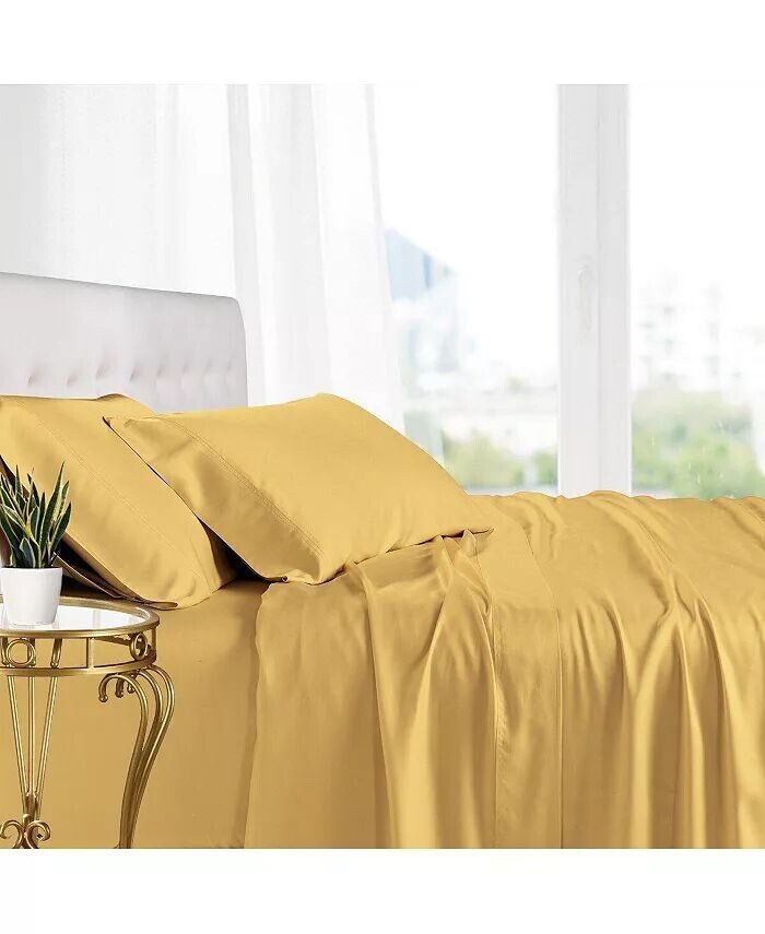 100% вискоза из бамбукового листа, набор из 5 предметов, Split King Egyptian Linens, золото
100% вискоза из бамбукового листа, набор из 5 предметов, Split King Egyptian Linens, золото