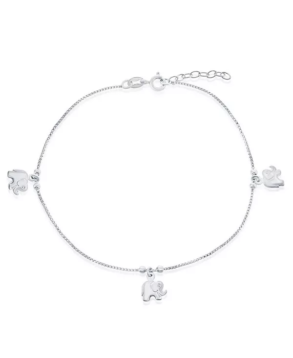 Браслет на лодыжку из стерлингового серебра с подвесками в виде слонов Simona, silver
Браслет на лодыжку из стерлингового серебра с подвесками в виде слонов Simona, silver