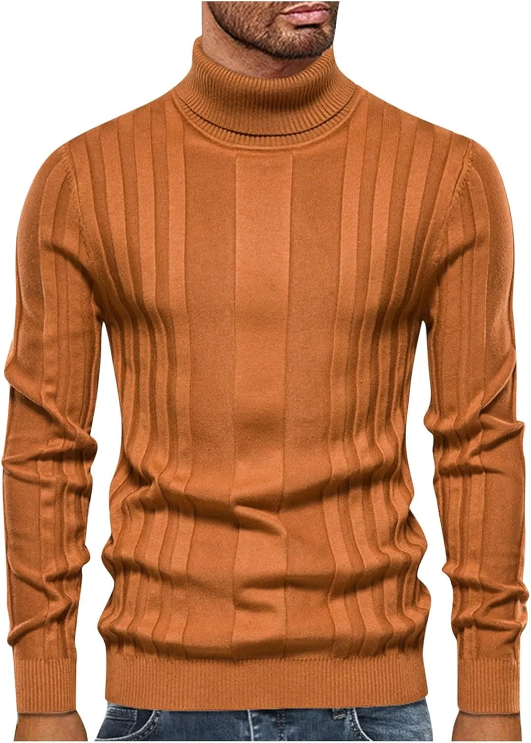Мужской вязаный свитер с высоким воротником и длинными рукавами
Мужской вязаный свитер с высоким воротником и длинными рукавами