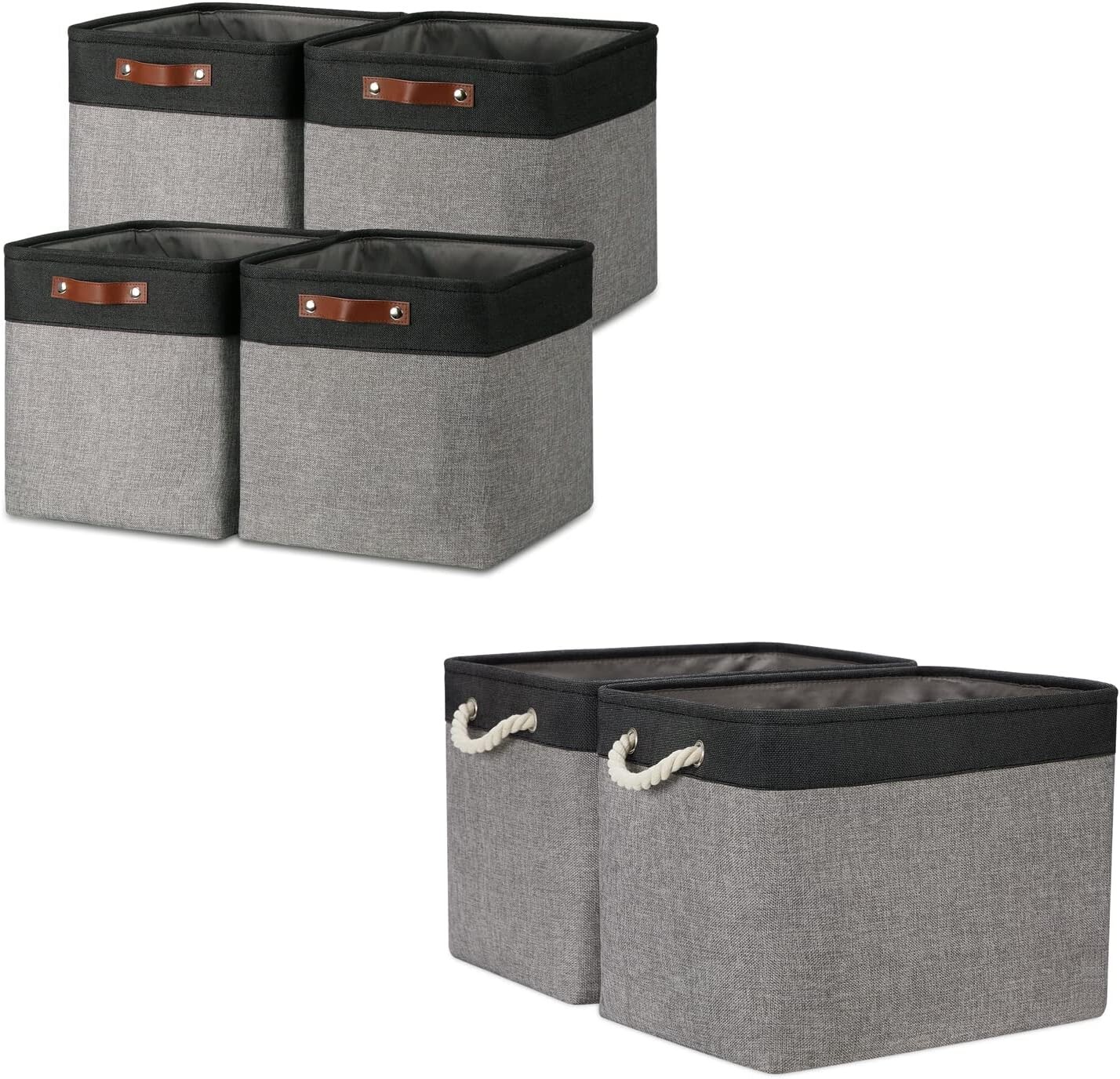 Корзины для хранения Temary Cube, 4 упаковки, 13-дюймовые тканевые корзины для хранения с 2 большими корзинами для хранения полотенец и одеял (черные и серые, 13Дx13Шx13В дюймов, 16Дx12Шx12В дюймов), Black,Gray 
Корзины для хранения Temary Cube, 4 упаковки, 13-дюймовые тканевые корзины для хранения с 2 большими корзинами для хранения полотенец и одеял (черные и серые, 13Дx13Шx13В дюймов, 16Дx12Шx12В дюймов), Black,Gray
