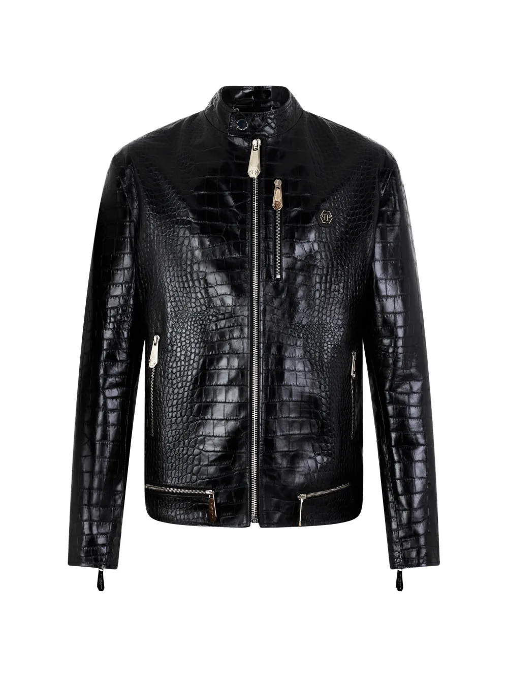 Кожаная куртка с тиснением под крокодила Philipp Plein, черный
Кожаная куртка с тиснением под крокодила Philipp Plein, черный