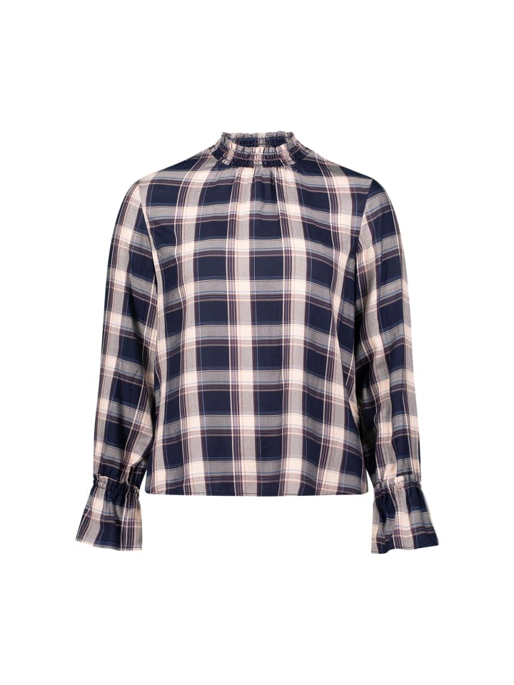 Блузка с оборками темно-синего/бежевого цвета Zero
Блузка с оборками темно-синего/бежевого цвета Zero