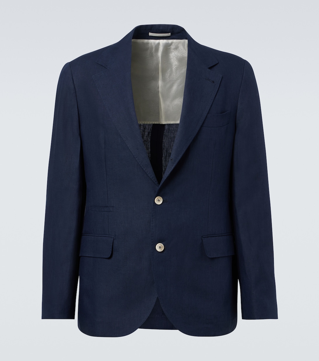 Льняной блейзер Brunello Cucinelli, темно-синий 
Льняной блейзер Brunello Cucinelli, темно-синий