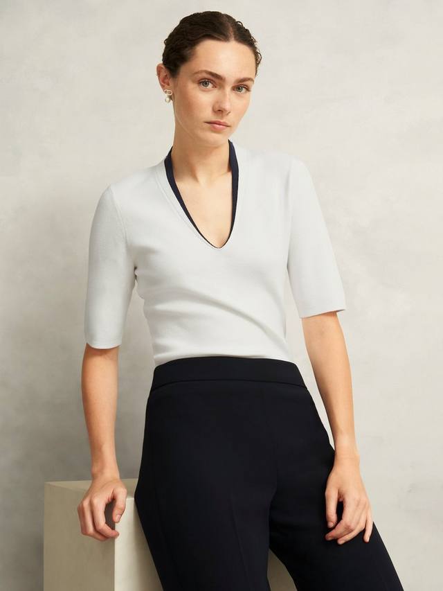 Двухцветный трикотажный топ Scarlett Hobbs, Ivory/Navy
Двухцветный трикотажный топ Scarlett Hobbs, Ivory/Navy