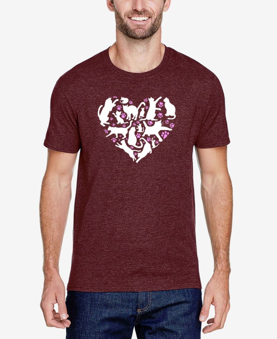 Мужская футболка с рисунком Кошачье сердце из высококачественной смесовой ткани LA Pop Art, Burgundy
Мужская футболка с рисунком Кошачье сердце из высококачественной смесовой ткани LA Pop Art, Burgundy