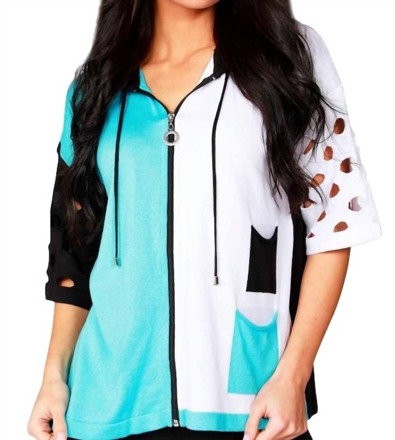 Толстовка с капюшоном 3/4 Color Block в бирюзовом/белом цвете ANGEL
Толстовка с капюшоном 3/4 Color Block в бирюзовом/белом цвете ANGEL