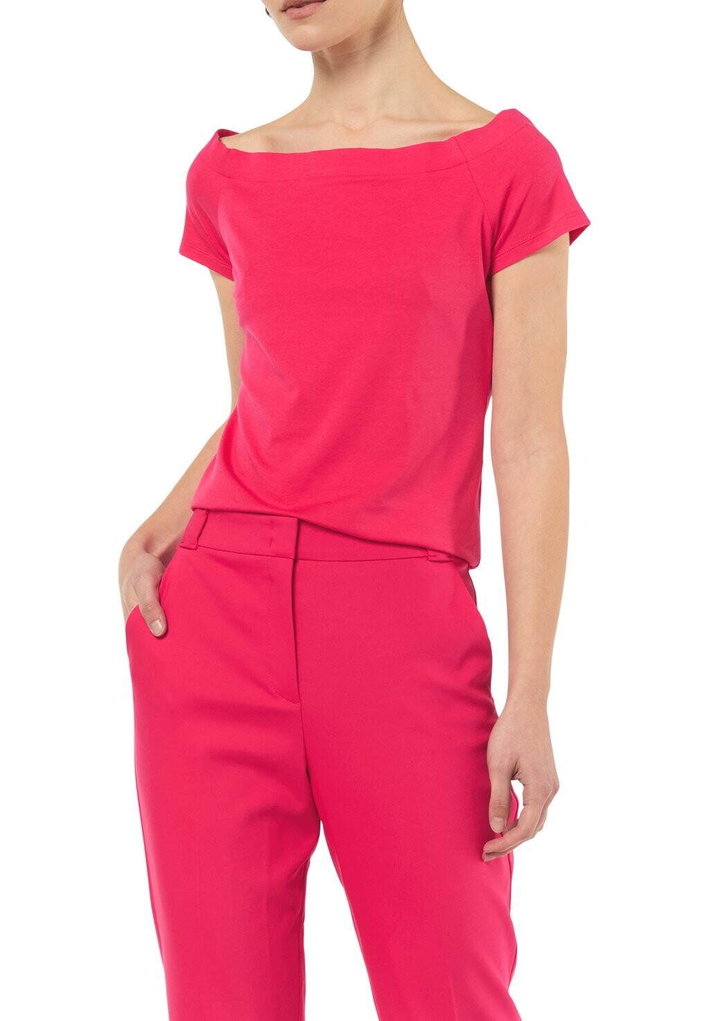 Базовая футболка comma, розовый 
Базовая футболка comma, розовый