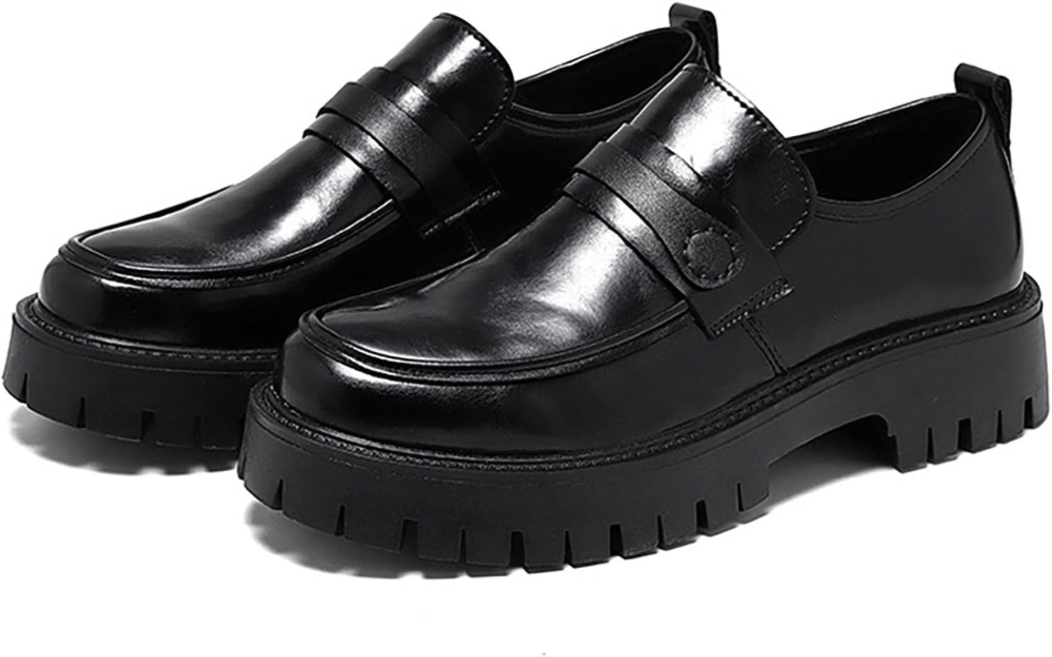 Мужские кожаные лоферы SIYAKE с толстой подошвой, деловые, классические, без шнурков, с круглым носком и массивным каблуком, для вечеринок, свадеб, выпускных и работы, черный
Мужские кожаные лоферы SIYAKE с толстой подошвой, деловые, классические, без шнурков, с круглым носком и массивным каблуком, для вечеринок, свадеб, выпускных и работы, черный