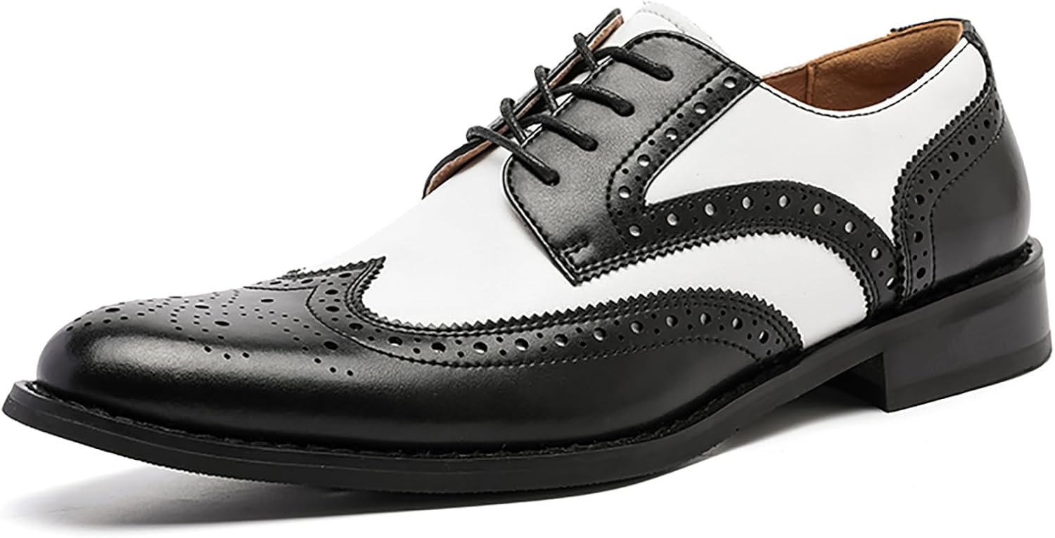 Мужские туфли броги из натуральной кожи, британские черно-белые дерби с крыльями Generic
Мужские туфли броги из натуральной кожи, британские черно-белые дерби с крыльями Generic