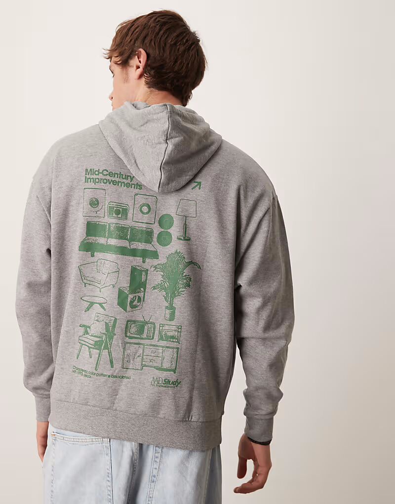 Толстовка свободного кроя ASOS DESIGN с сувенирными принтами серого меланжевого цвета
Толстовка свободного кроя ASOS DESIGN с сувенирными принтами серого меланжевого цвета