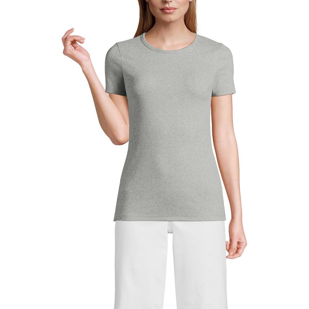 Футболка с круглым вырезом в рубчик Petite Lands' End с короткими рукавами, цвет Gray Heather
Футболка с круглым вырезом в рубчик Petite Lands' End с короткими рукавами, цвет Gray Heather
