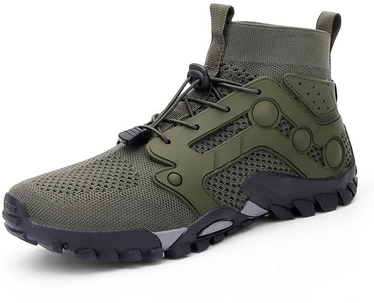 Мужские водонепроницаемые кроссовки с высоким верхом, дышащие походные обувь, быстро сохнущие спортивные аква-куна обувь, противоскользящие для ходьбы и рыбалки DHOVOR, зеленый
Мужские водонепроницаемые кроссовки с высоким верхом, дышащие походные обувь, быстро сохнущие спортивные аква-куна обувь, противоскользящие для ходьбы и рыбалки DHOVOR, зеленый