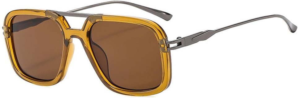 Мужские солнцезащитные очки в стиле ретро с двойной перемычкой, квадратной формы, защита от УФ-излучения UV400, модные женские солнцезащитные очки с градиентным переходом WNCKSQ, Tea Brown
Мужские солнцезащитные очки в стиле ретро с двойной перемычкой, квадратной формы, защита от УФ-излучения UV400, модные женские солнцезащитные очки с градиентным переходом WNCKSQ, Tea Brown