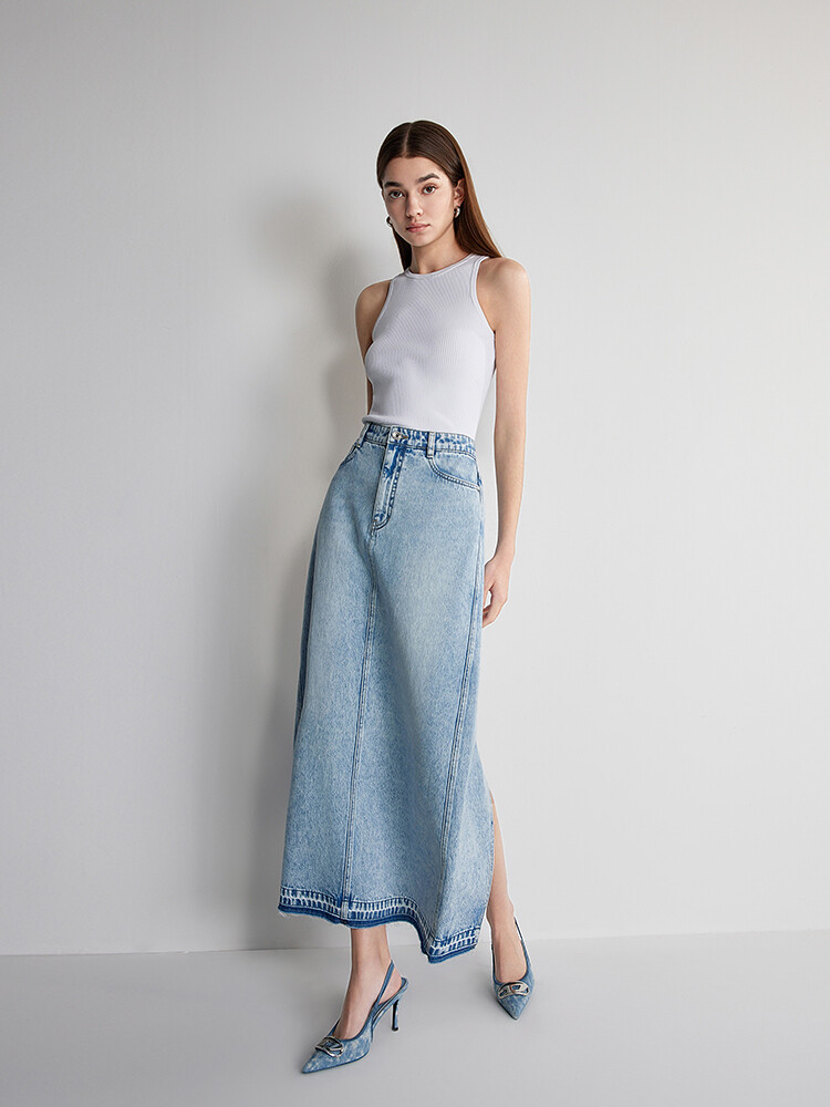 Юбка джинсовая Ochirly прямая, светло-голубой
Юбка джинсовая Ochirly прямая, светло-голубой