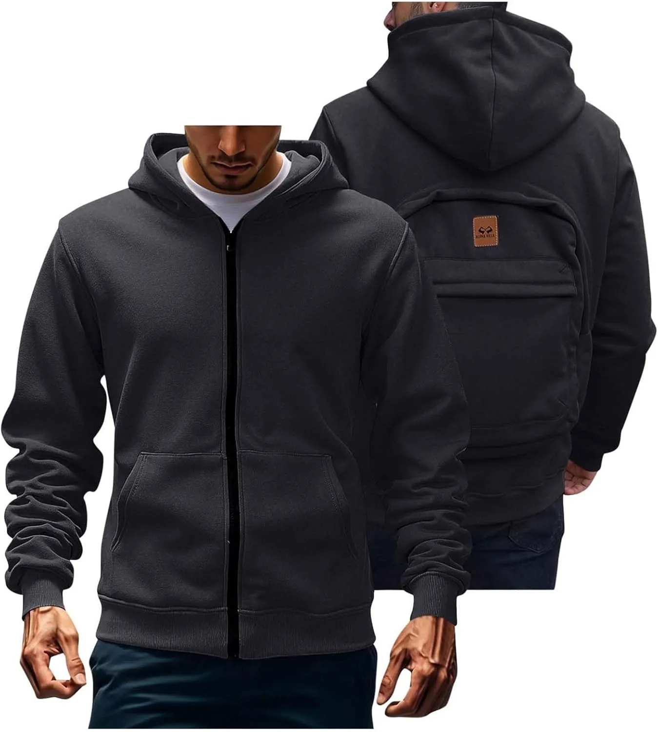 Толстовка-рюкзак для мужчин и женщин с капюшоном и карманами
Толстовка-рюкзак для мужчин и женщин с капюшоном и карманами