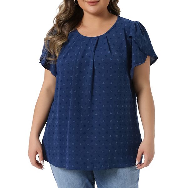 Блузка женская plus size с воротником-стойкой, коротким рукавом и плиссировкой спереди Agnes Orinda, Blue
Блузка женская plus size с воротником-стойкой, коротким рукавом и плиссировкой спереди Agnes Orinda, Blue