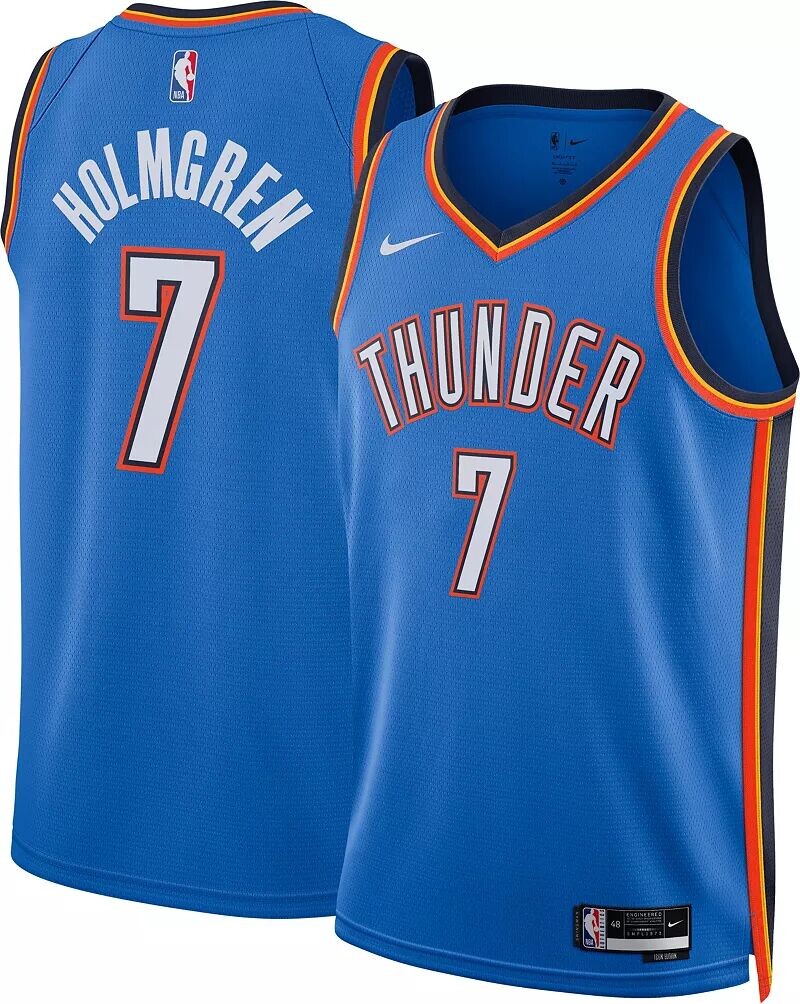Мужская майка Nike Oklahoma City Thunder Chet Holmgren #7 Dri-FIT Swingman
Мужская майка Nike Oklahoma City Thunder Chet Holmgren #7 Dri-FIT Swingman