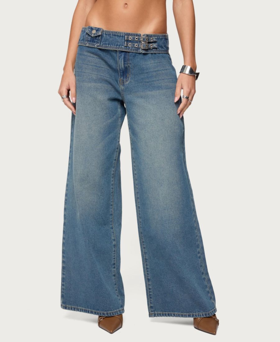 Женские джинсы с двойной пряжкой, низкой посадкой и свободным кроем Edikted, Blue
Женские джинсы с двойной пряжкой, низкой посадкой и свободным кроем Edikted, Blue