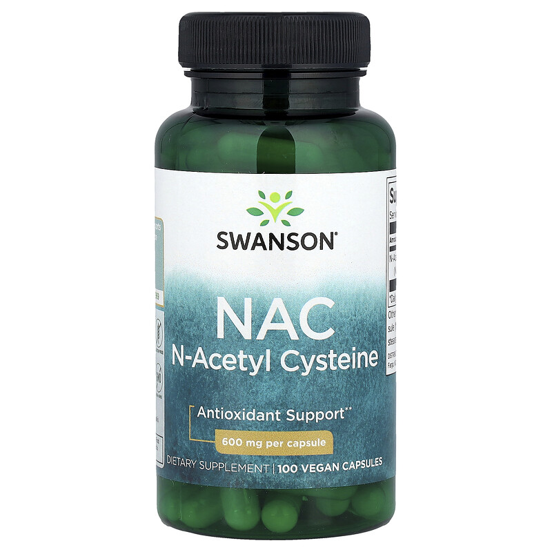 Swanson, NAC, N-ацетилцистеин, 600 мг, 100 веганских капсул
Swanson, NAC, N-ацетилцистеин, 600 мг, 100 веганских капсул