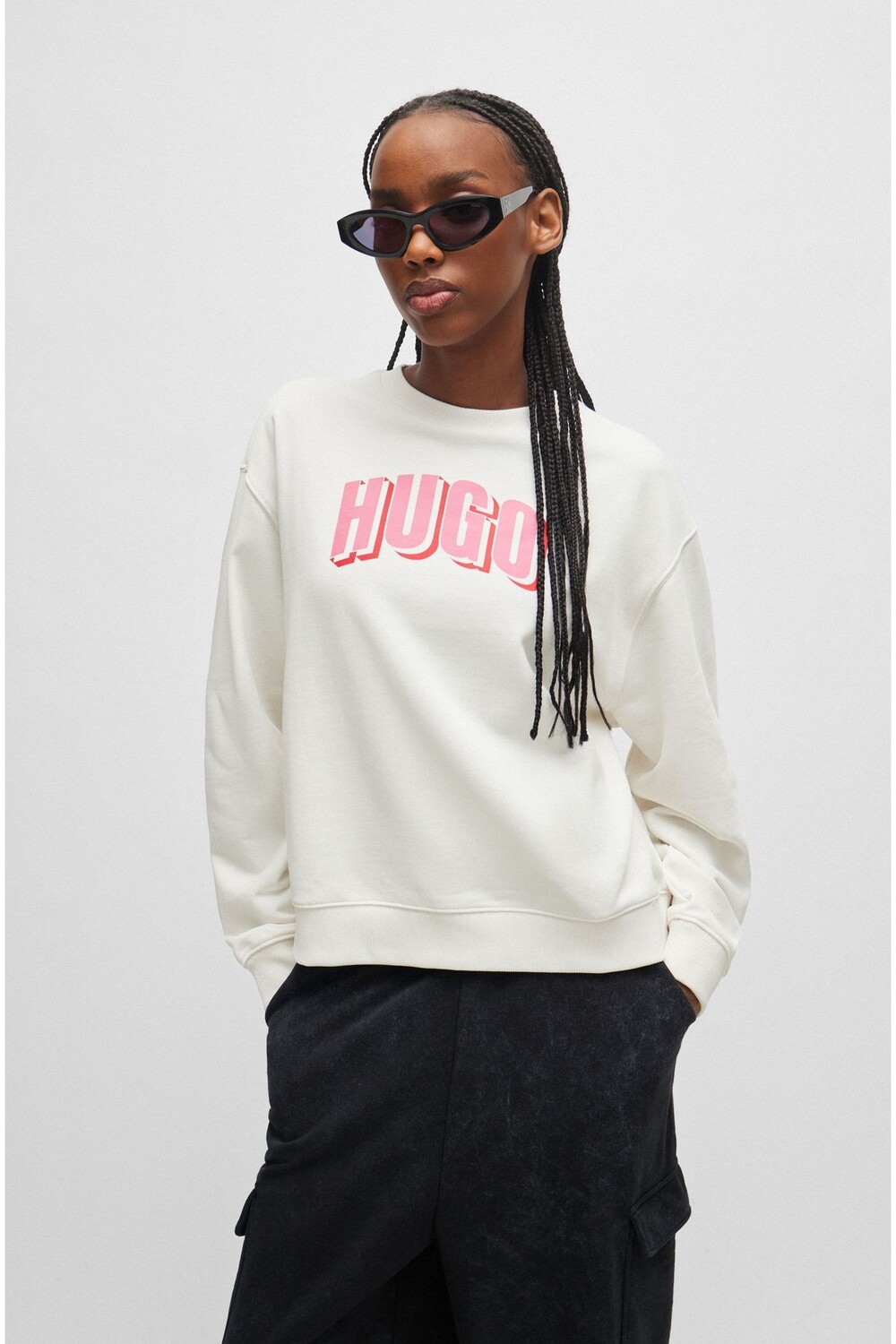 Толстовка оверсайз с графическим логотипом Hugo, белый
Толстовка оверсайз с графическим логотипом Hugo, белый