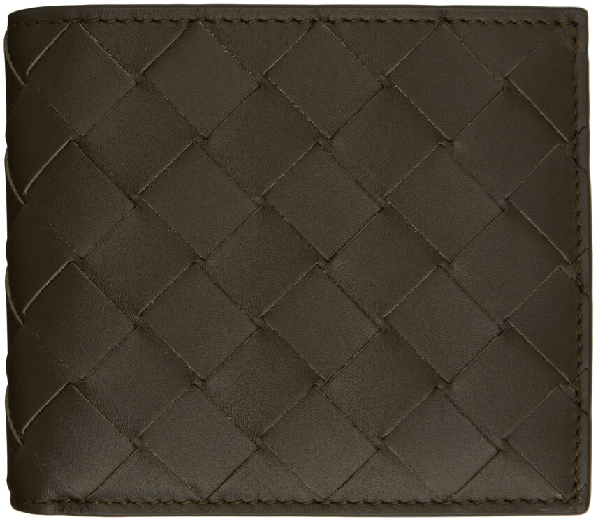 Коричневый складной кошелек Intrecciato Bottega Veneta, Kaki 
Коричневый складной кошелек Intrecciato Bottega Veneta, Kaki