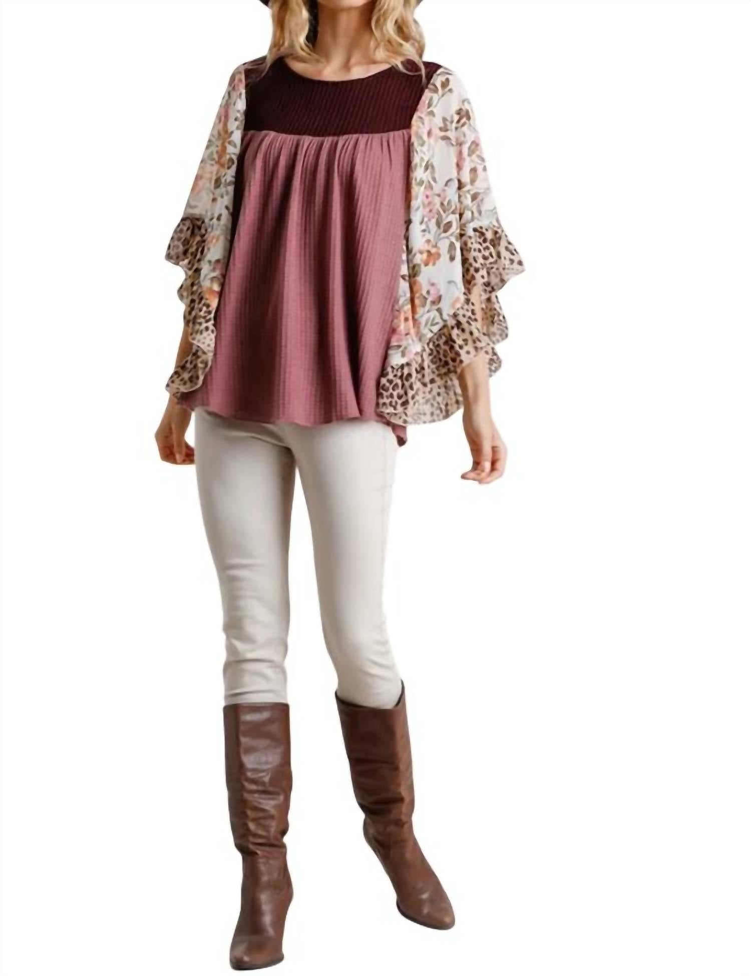 Топ с рукавами-бабочками в цвете «вино/ягода» umgee, цвет wine/berry
Топ с рукавами-бабочками в цвете «вино/ягода» umgee, цвет wine/berry