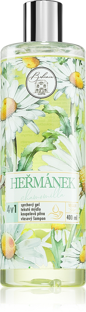 Гель для мытья тела и волос Flower line «четыре в одном» с ароматом ромашки Bohemia Gifts & Cosmetics, 400 мл