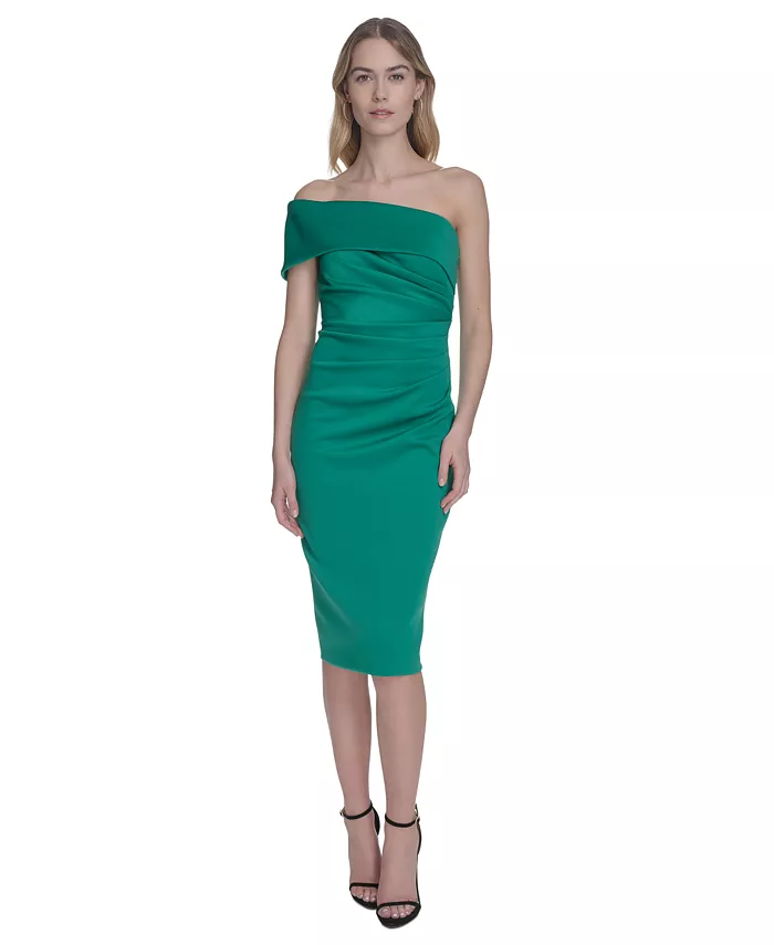 Женское платье-футляр с одним плечом Eliza J, зеленый 
Женское платье-футляр с одним плечом Eliza J, зеленый