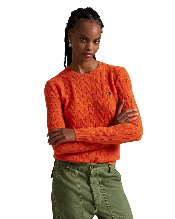 Свитер с круглым вырезом из шерсти и кашемира с косами Ralph Lauren, оранжевый
Свитер с круглым вырезом из шерсти и кашемира с косами Ralph Lauren, оранжевый