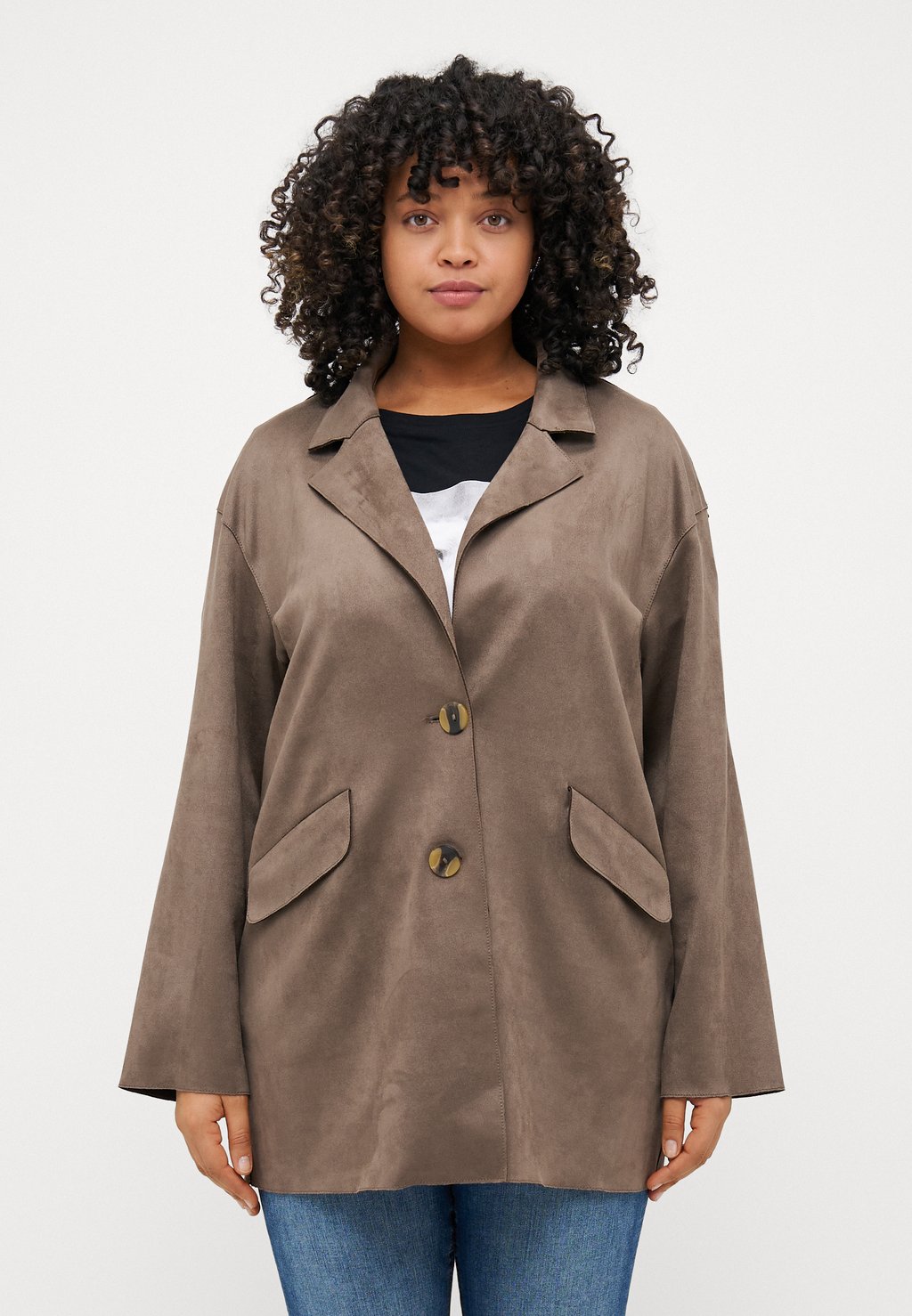 Короткое пальто CARJOLINE LIFE ONLY Carmakoma, коричневый 
Короткое пальто CARJOLINE LIFE ONLY Carmakoma, коричневый