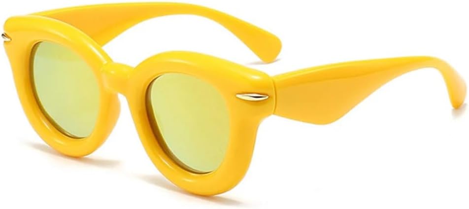 Женские модные овальные солнцезащитные очки конфетных цветов с ретро-заклепками. Мужские модные круглые солнцезащитные очки в стиле панк с защитой от УФ-излучения UV400 TYUVIVO, Yellow Yellow Mirror
Женские модные овальные солнцезащитные очки конфетных цветов с ретро-заклепками. Мужские модные круглые солнцезащитные очки в стиле панк с защитой от УФ-излучения UV400 TYUVIVO, Yellow Yellow Mirror