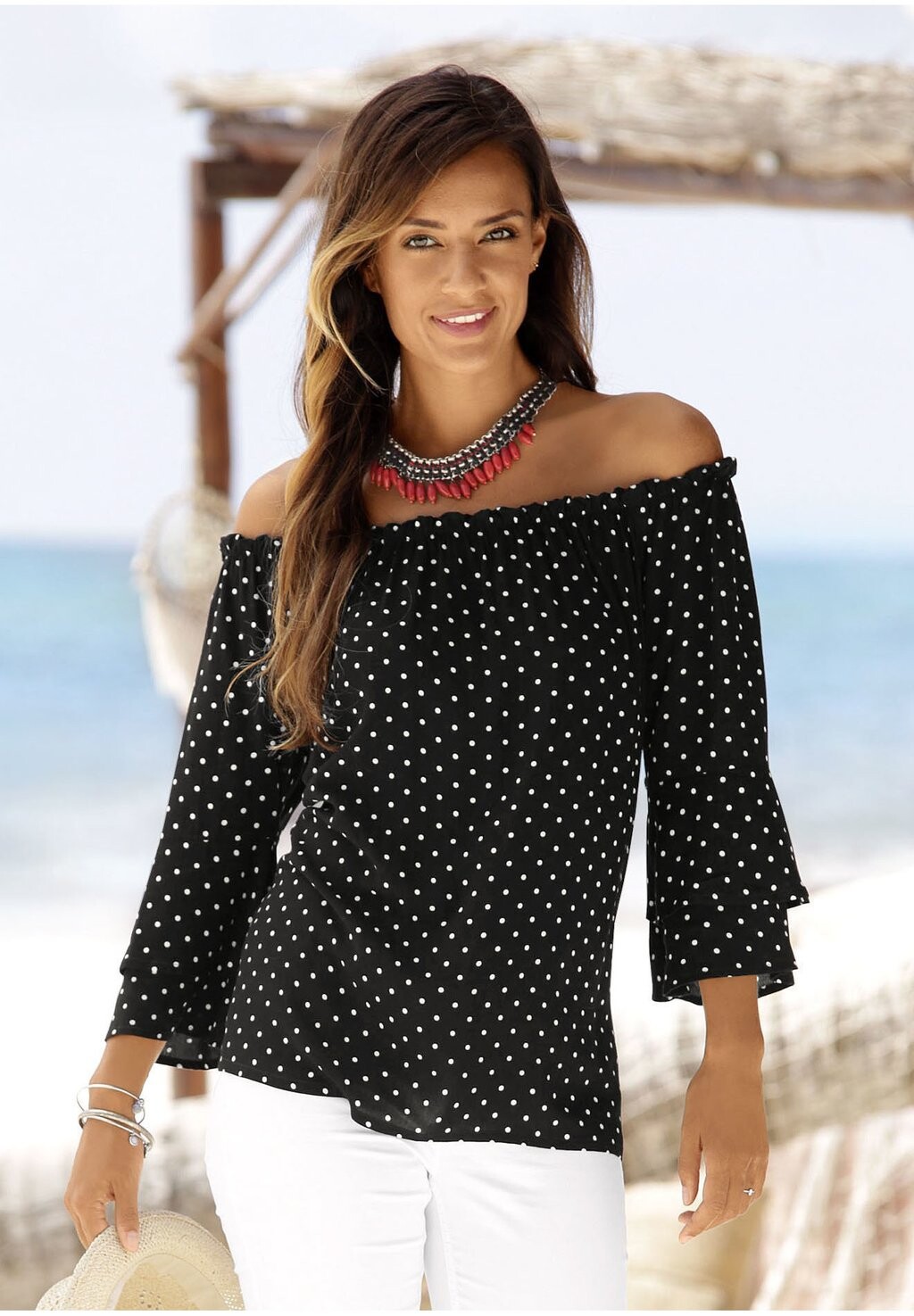 Блуза LASCANA, цвет schwarz-weiß-gepunktet
Блуза LASCANA, цвет schwarz-weiß-gepunktet